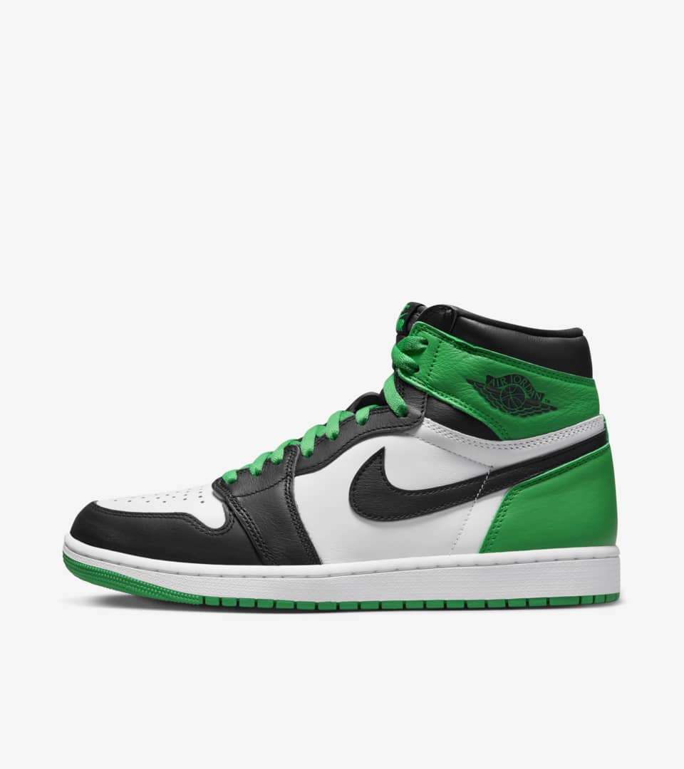 black white green jordan 1